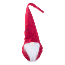 Karácsonyi skandináv manó nagy szakállal - Piros - 30 cm