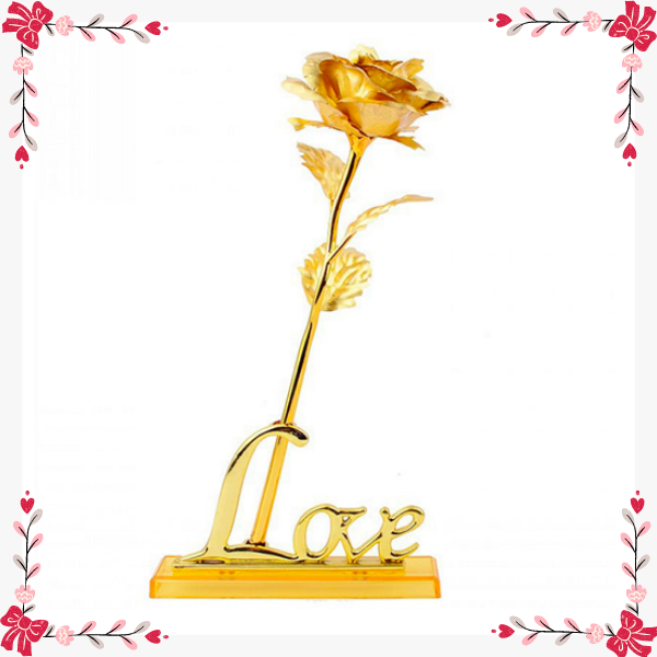24K Arany Rózsa – Love állvánnyal